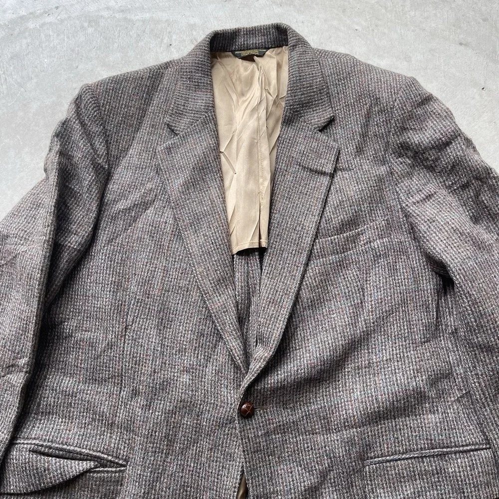 Vintage‎ Donegal Tweed Fleck Blazer Men 46 Brown Pietro Rossi Sport Coat 70s